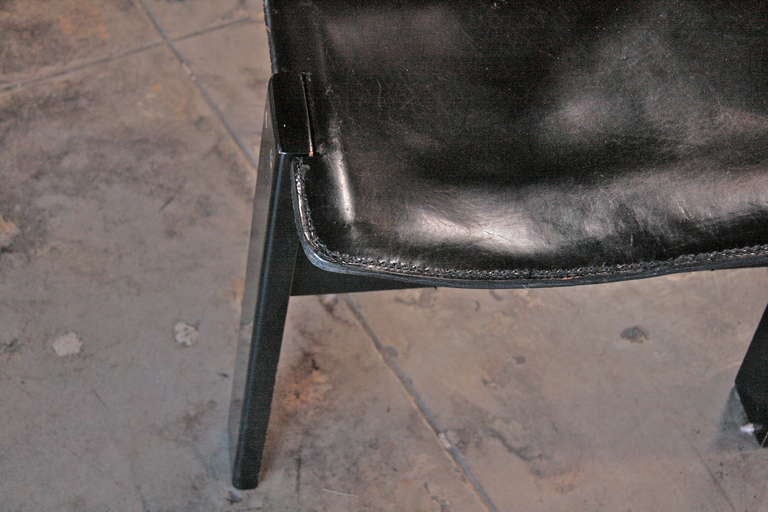 Four leather Angelo Mangiarotti 