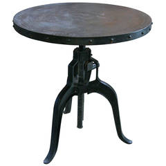 Vintage Italian 1940s Adjustable Industrial Table