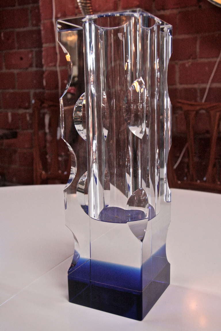 Murano 70's Ombre Blue Vase by Mandruzzato  In Excellent Condition In Los Angeles, CA