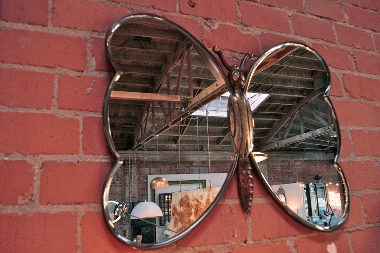 Italian 50's Brass Butterfly Mirror