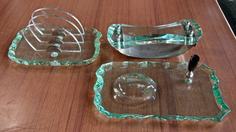 Thick cut Italian glass on a desk, what more could you ask for.
