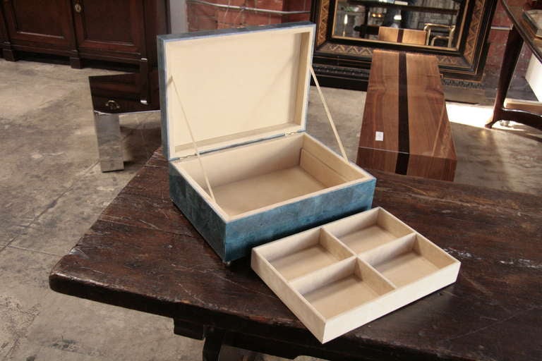 Large Blue Mother of Pearl Box 1