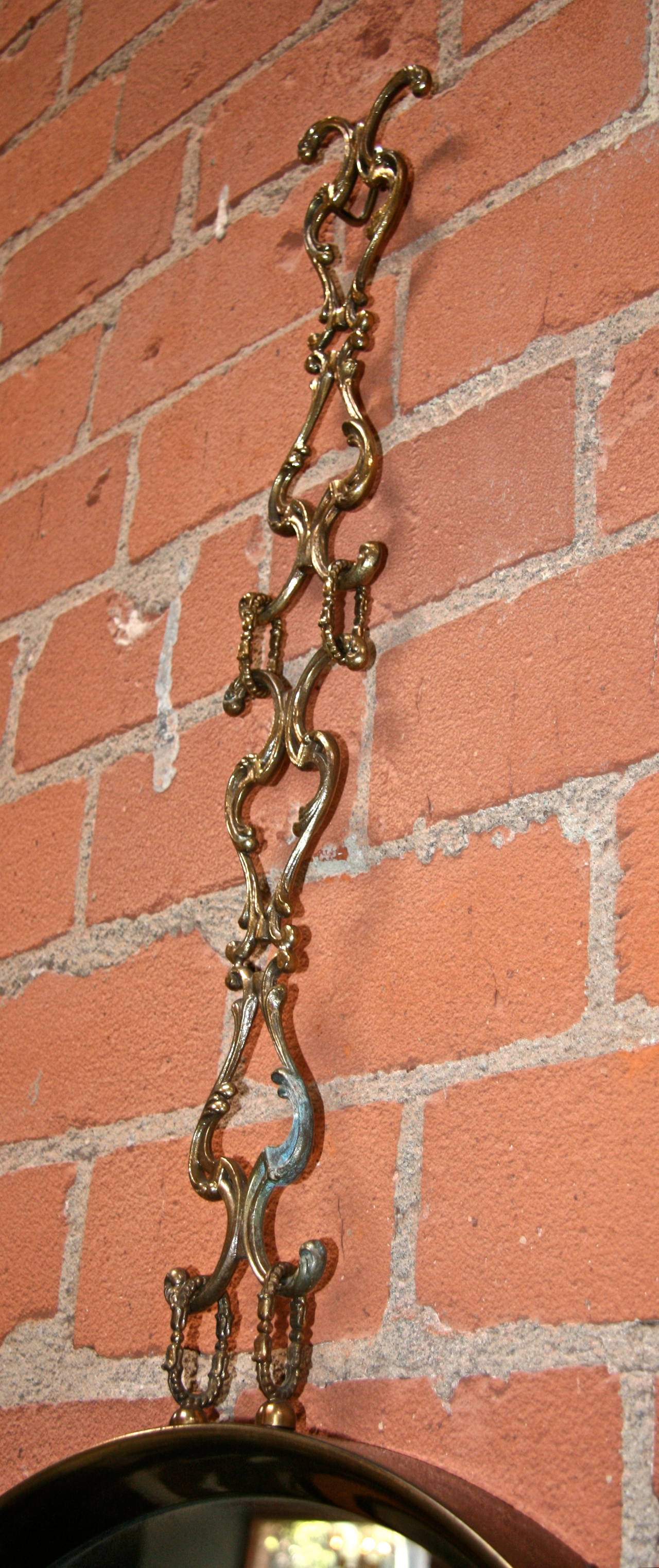 Italian Bronze Mirror with Chain 1