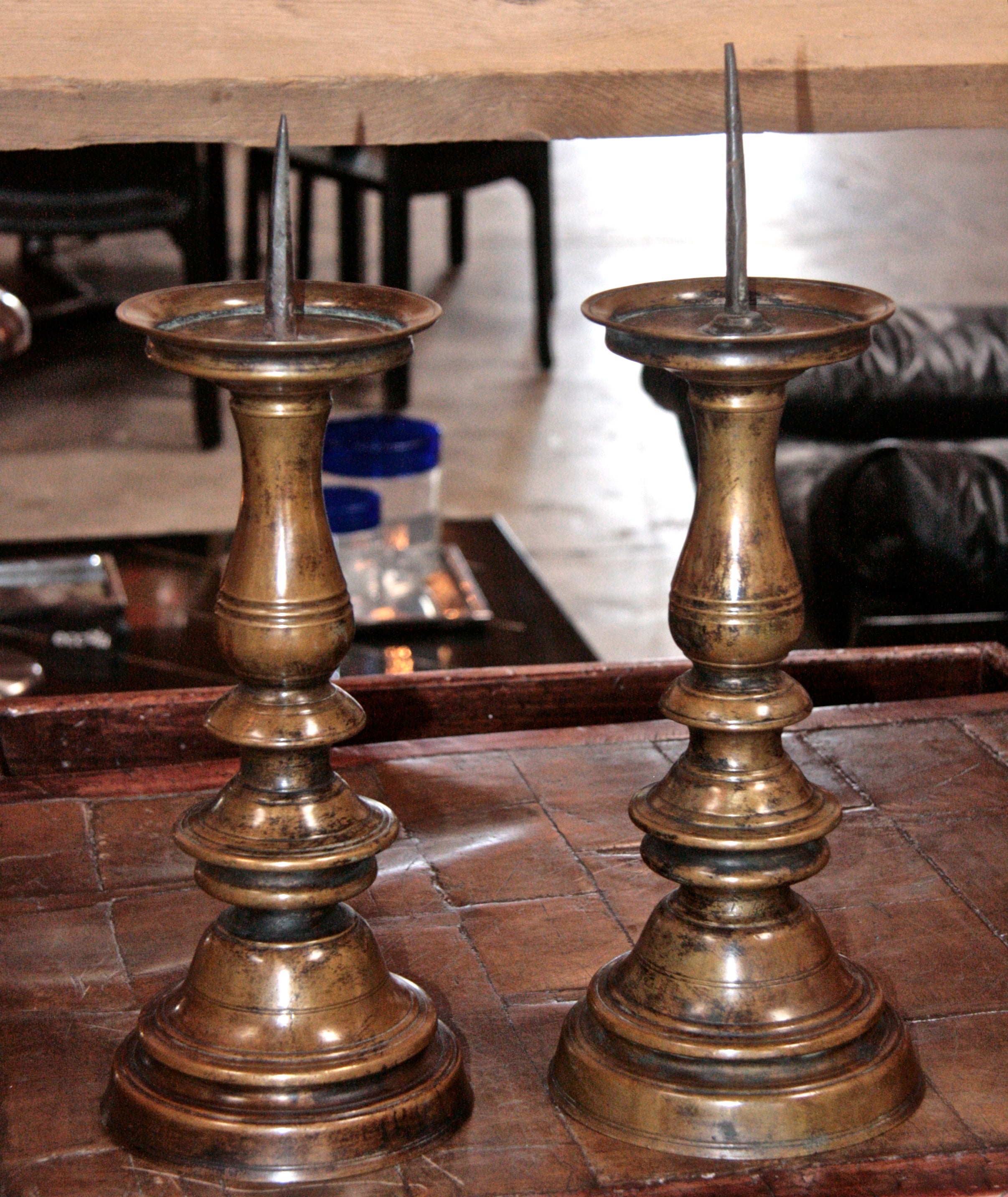 18th Century Italian Bronze Candlesticks