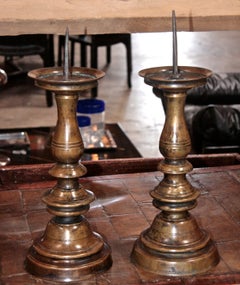 Antique 18th Century Italian Bronze Candlesticks