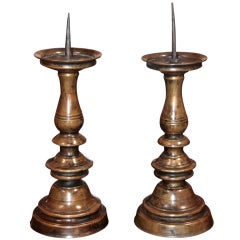 18th Century Italian Bronze Candlesticks 3