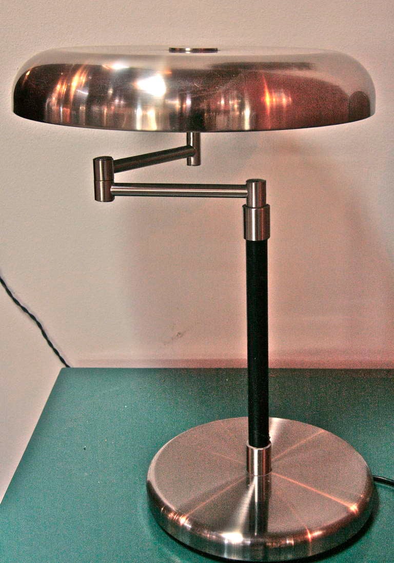 Pair of Italians 1960's  Lamps In Leather And Metal