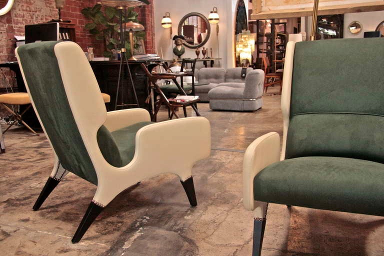 Pair of Gio Ponti Cut-Out Armchairs 1964 1