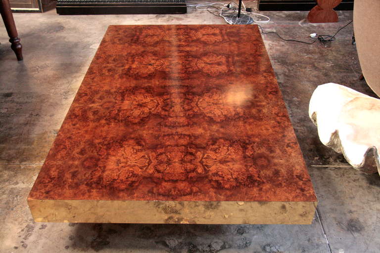 Walnut Large Coffee Table Attributed to Willy Rizzo