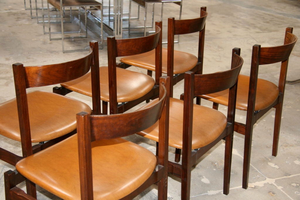 Six Gianfranco Frattini Chairs In Good Condition For Sale In Los Angeles, CA