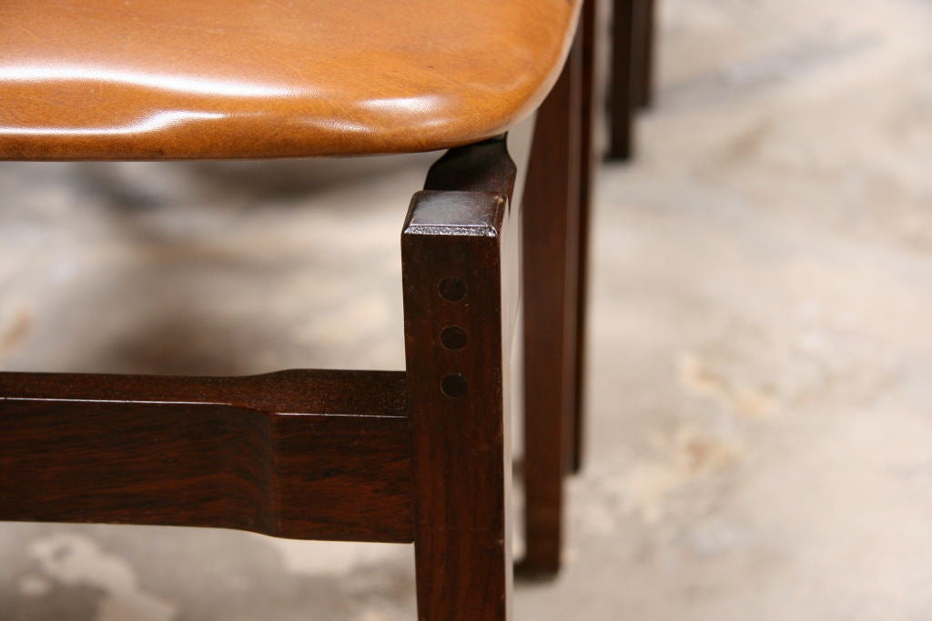 Rosewood Six Gianfranco Frattini Chairs For Sale