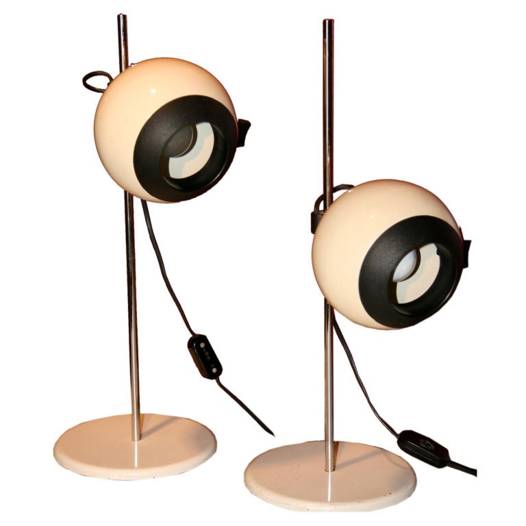 Pair of German 70s Eyeball Lamps