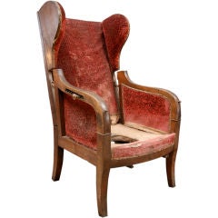 Antique Italian 18th  c. Walnut  Reclining  Chair