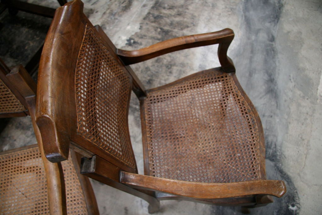 Italian Pair Antiques Walnut Barber Chairs For Sale