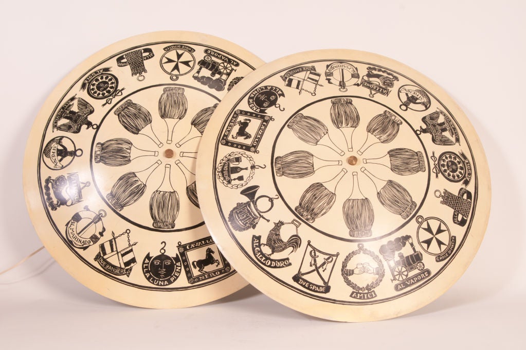Pair of Italian 60s "Fornasetti " Sconces