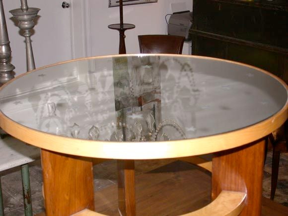 Italian 50's Borsani Mirror Top Table In Excellent Condition In Los Angeles, CA