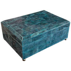 Large Blue Mother of Pearl Box
