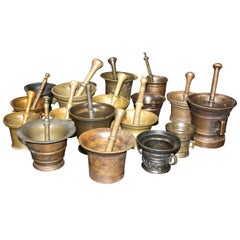 Collection of 17 Pharmacy Mortar and Pestles
