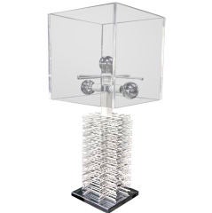 Italian 60s Plexi/Glass/Lacquered Iron Light