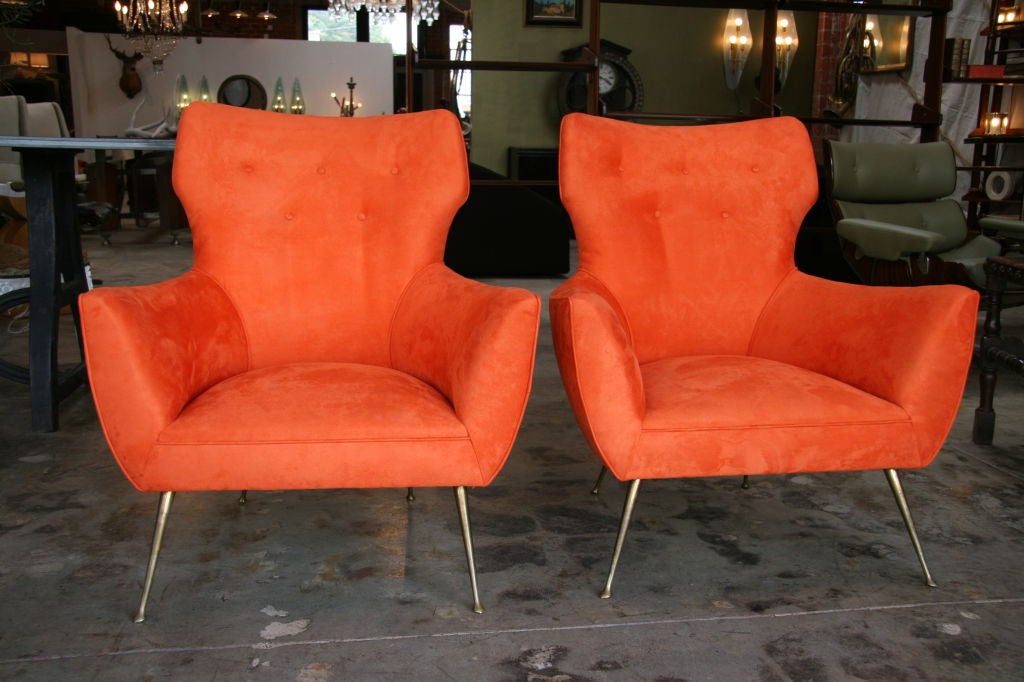 We are searching for the architect of these armchairs...either Carlo de Carli or Paolo Buffa... we'll keep you posted. You may want to check out their matching sofa.
Sold as a set or separately