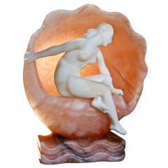 Vintage Marble Shell Light Sculpture
