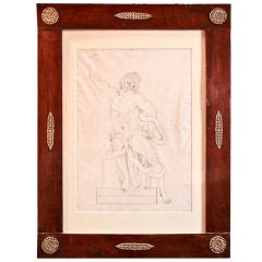 French 1820s Pen and Ink Study in 1830s French Charles X Frame 11