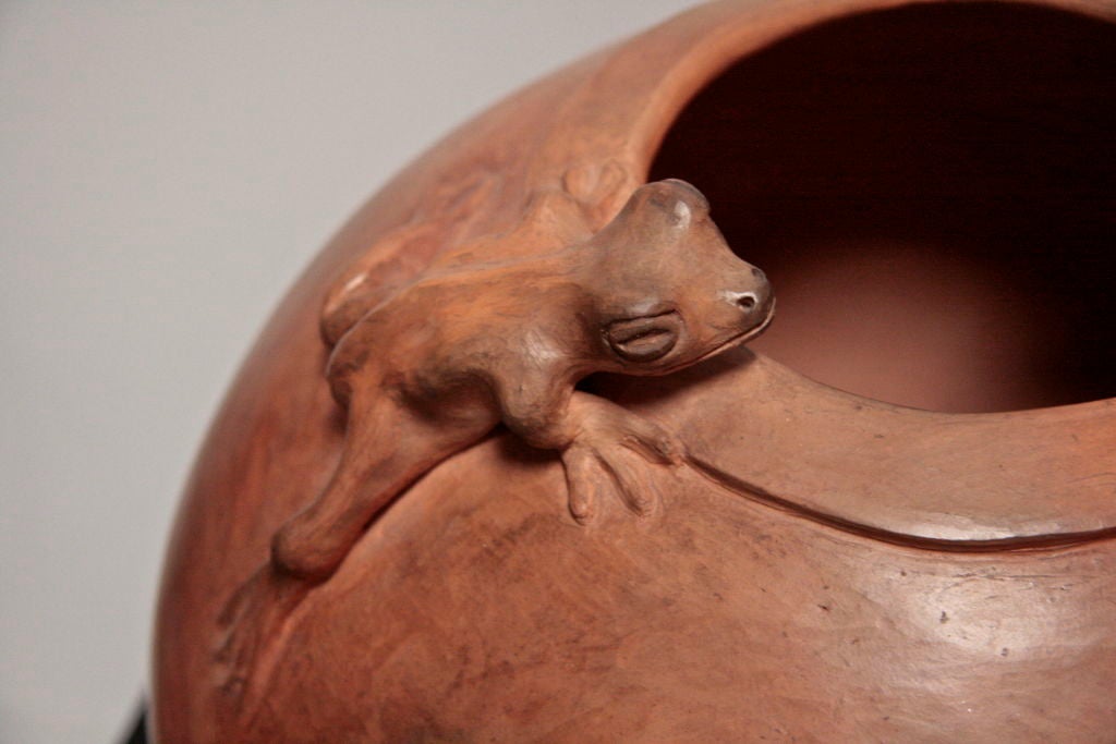 Italian Terra Cotta Vase with Lizards 2