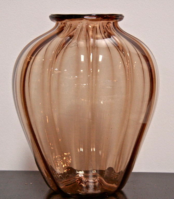 Napoleone Martinuzzi Italian Glass Vase In Excellent Condition In Los Angeles, CA