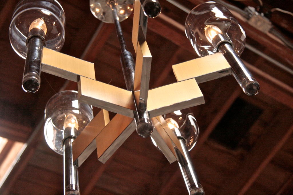 Glass Italian Sciolari Chandelier For Sale