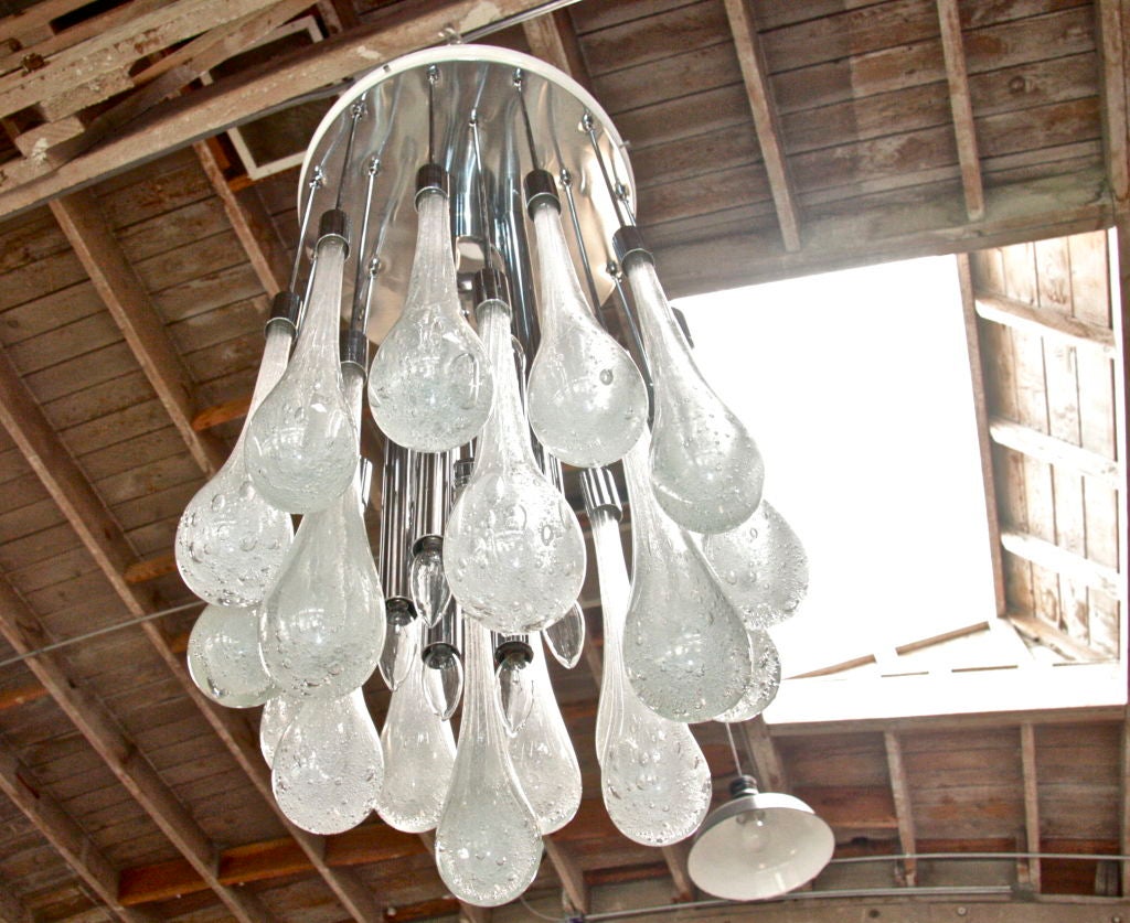 Mid-20th Century Italian Murano Chandelier For Sale