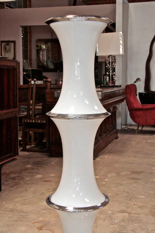 Opaline Glass Italian Totem Style Floor Lamp