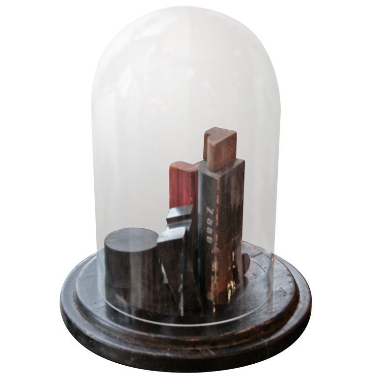 40s Industrial Sculpture in Glass Dome