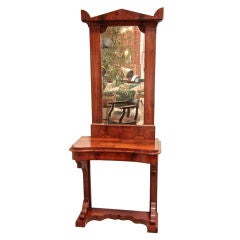 Italian 19th C. Walnut Console w/ Mirror