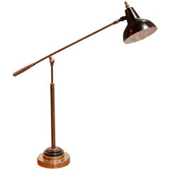 Vintage Italian Black Lacquered Table Lamp w/ Brass 
Marble Base