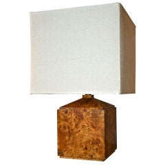 Italian 50's Wood Veneer Table Lamp 9