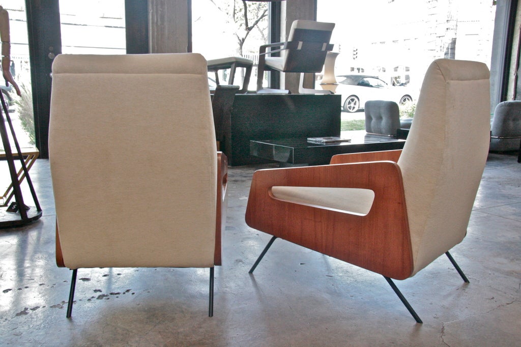 Wood Italian 1950s Armchairs