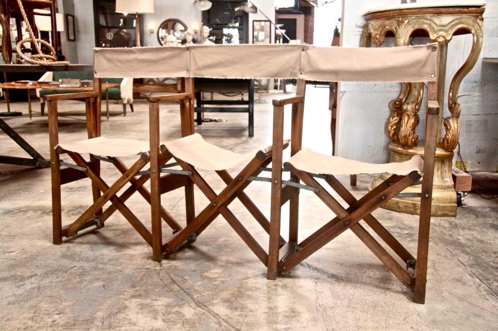 Italian Campaign Chair Triple Bench