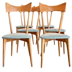 Vintage Italian 40's Set of 6 Ico Parisi-Colombo Dining Chairs