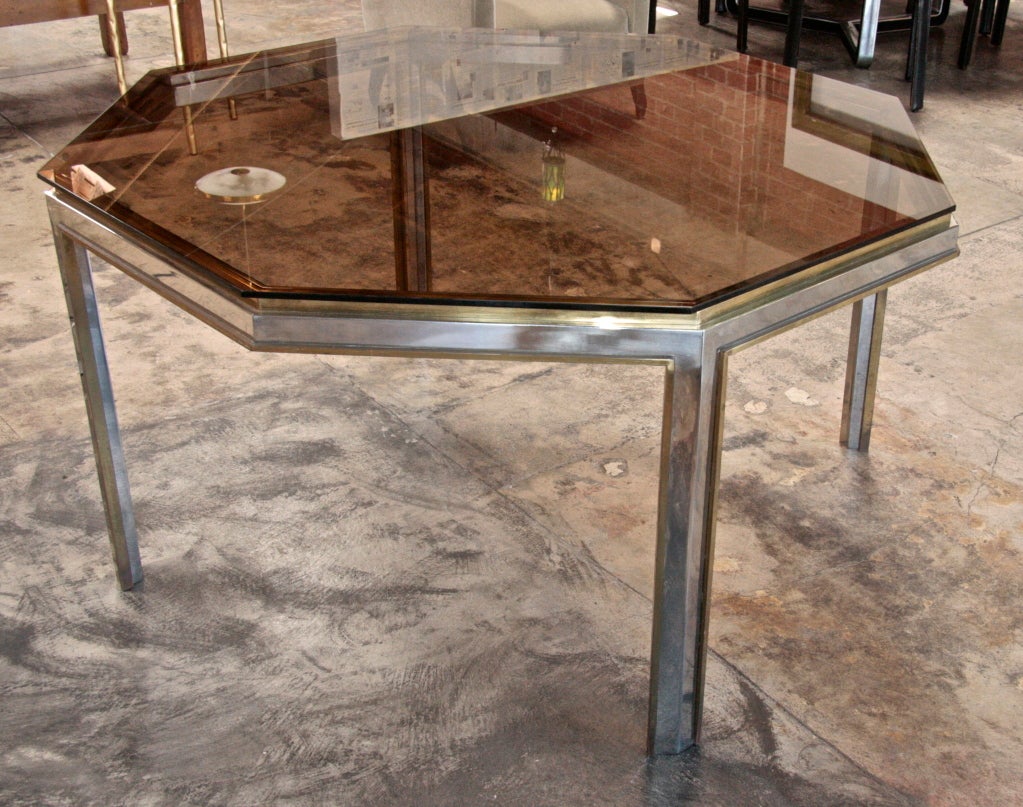 Late 20th Century Italian 70's Octagonal Table For Sale