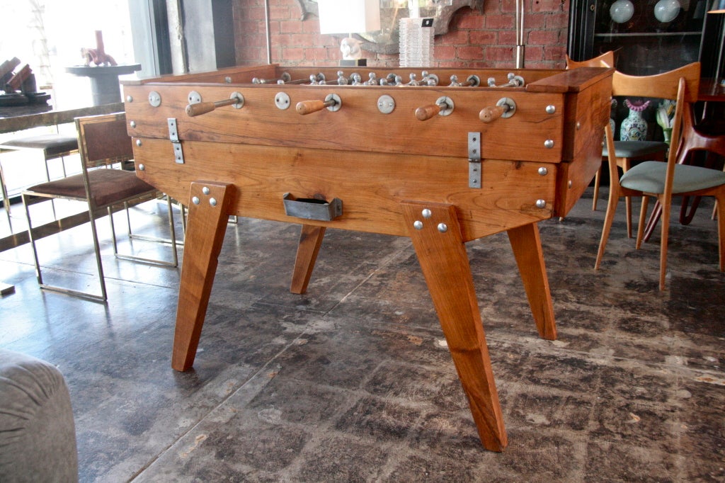 Mid-20th Century Italian Walnut Foosball Table