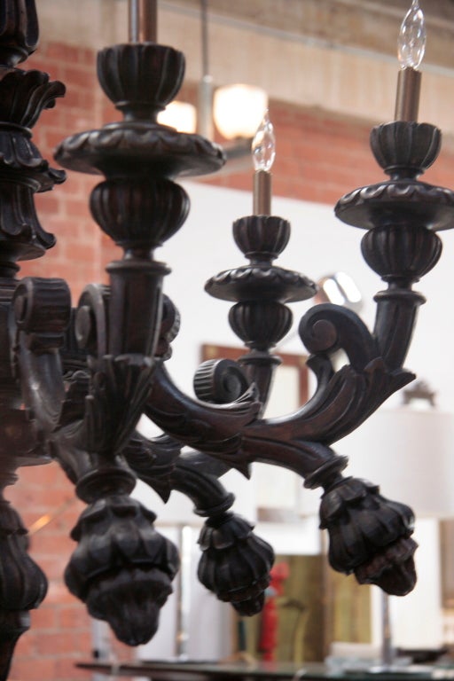 19th C. Italian Wood Carved Chandelier 2