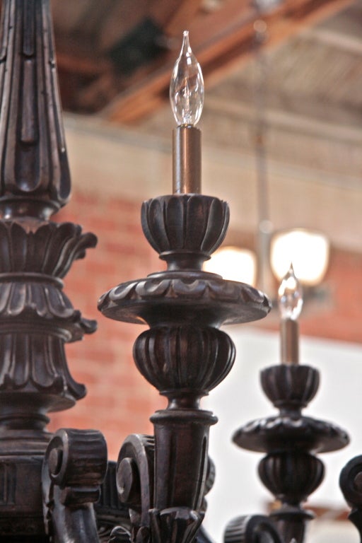 19th C. Italian Wood Carved Chandelier 3