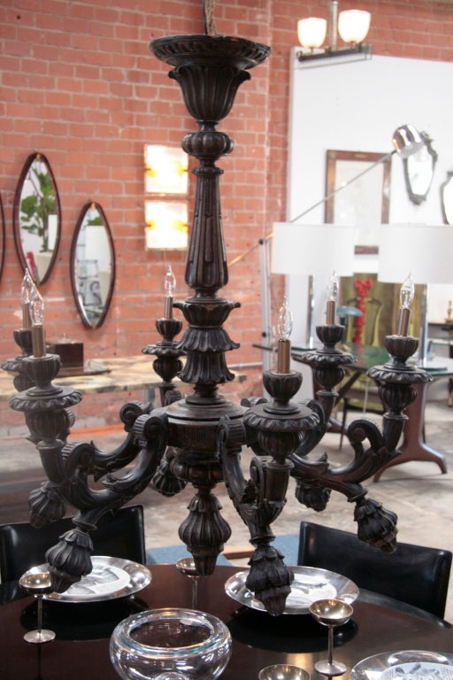 19th C. Italian Wood Carved Chandelier 5