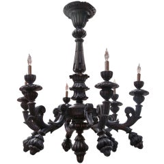 19th C. Italian Wood Carved Chandelier
