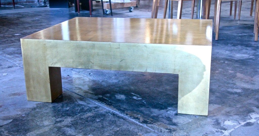 Italian Gold Leaf  Coffee Table In Good Condition In Los Angeles, CA