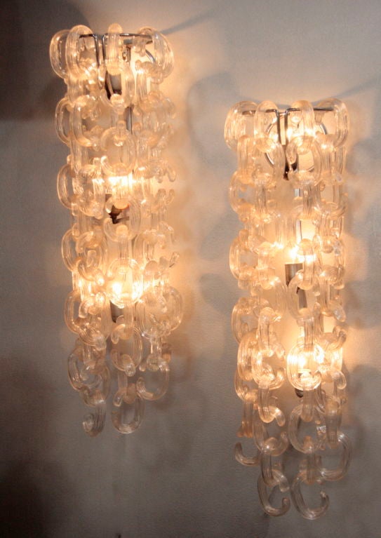 Italian Toso Chain Link Sconces