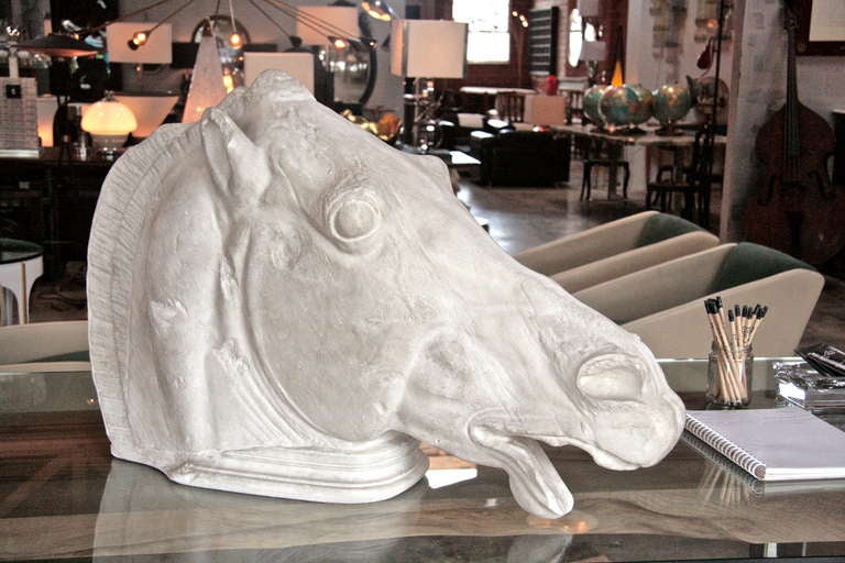 Italian Plaster Horse Head In Good Condition In Los Angeles, CA