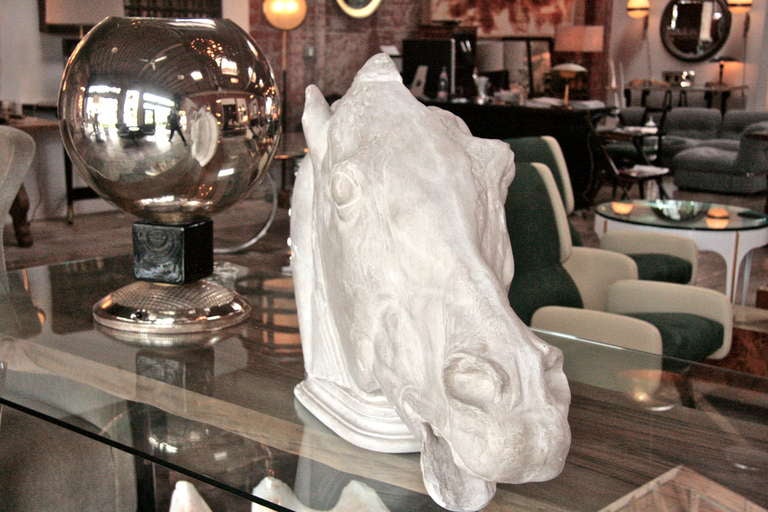 Late 20th Century Italian Plaster Horse Head