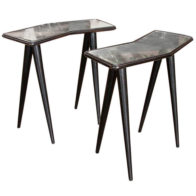 Pair Of Very Rare End Tables By Gio Ponti For Fontana Arte 1938
