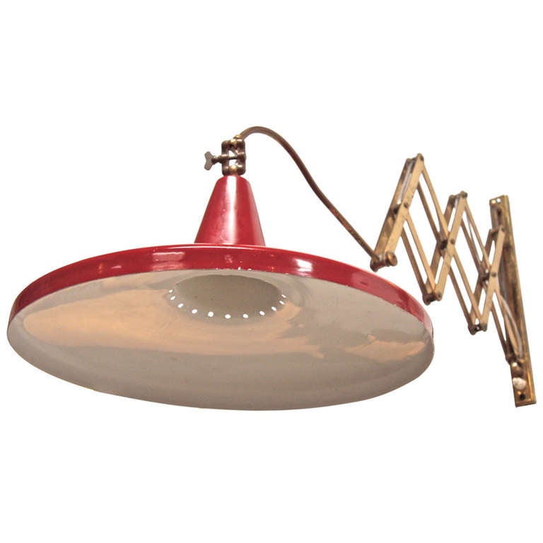 Italian Lacquered Metal Wall Light For Sale